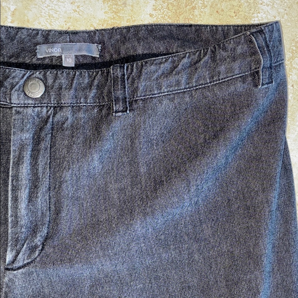 Vince Jeans Women's 10, Charcoal grey Denim, Hi rise, Skinny, zip/snap front Euc - Picture 9 of 16